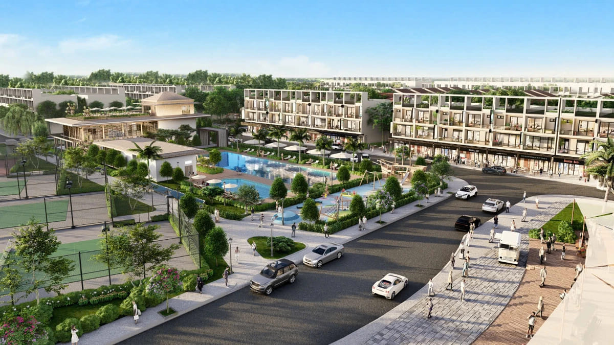 Phối cảnh Trung tâm thể dục thể thao đa năng và một góc của phân khu đầu tiên LA Sol